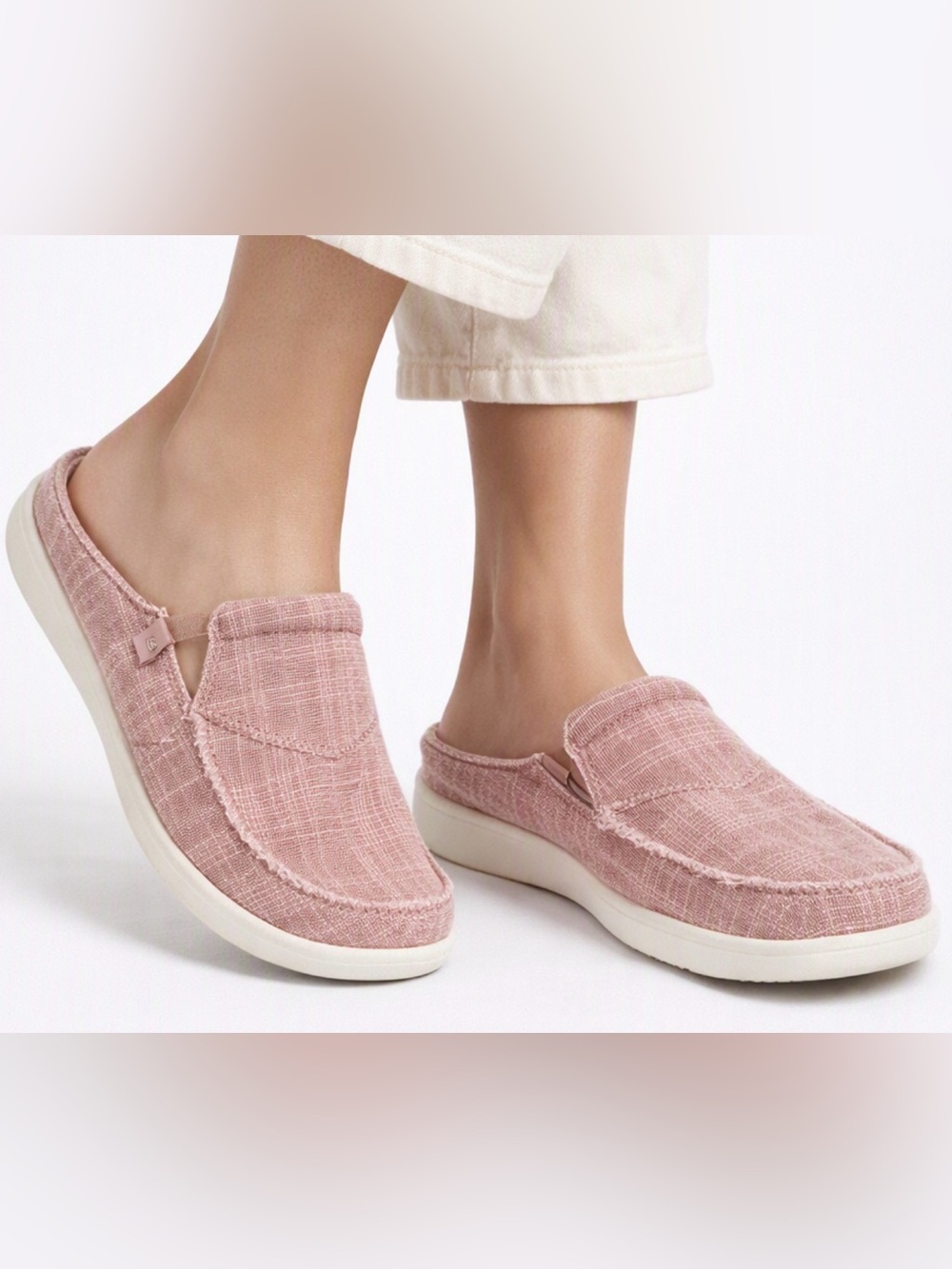 Revitalign Women’s Siesta Orthotic Canvas Slip-On Shoe in Rose Sz 10
